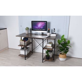 Urban Meuble Bureau Etagere Bois Metal Noyer Achat Prix Fnac