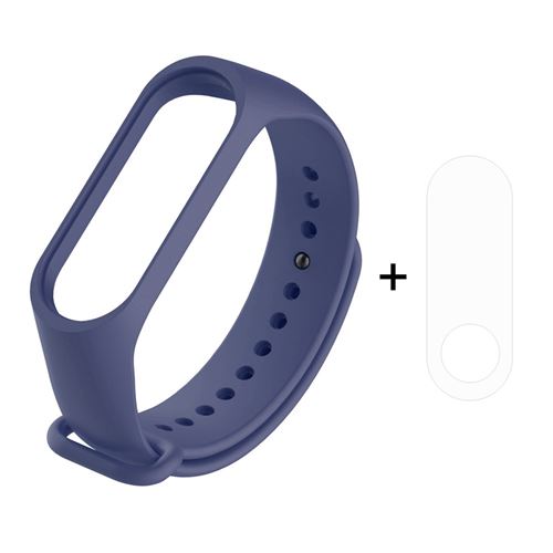 Bracelet en TPU sangle réglable montre doux remplacement complet revêtement bleu foncé pour votre Xiaomi Mi Band 3