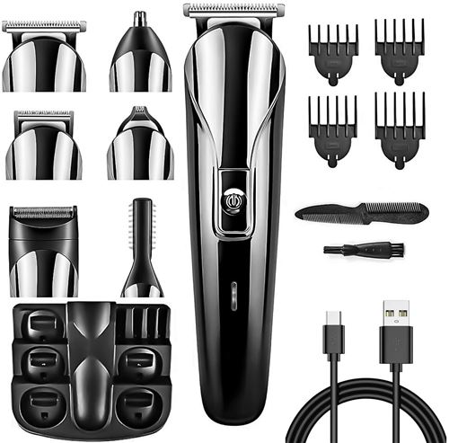 Tondeuse Barbe Rasage Tondeuse Cheveux Tondeuse pour Poils du ALlBiz Corps Electrique Hommes Rasoir Enlever Poils des Jambes Aiselles Bras Oreilles Nez Impermeable Professionnelle Sans Fil 6 En 1