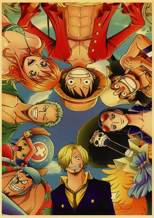 Affiche One Piece Affiches Anime Japonais Garçons Home Office Décoration  murale et décoration de peinture créative, Unframed Version 16 x 24 One