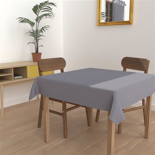 Soleil d'ocre 814230 alix nappe antitaches carré polyester gris 180 x 180 cm