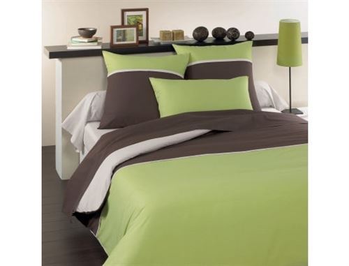 Taie d'oreiller HACOT et COLOMBIER VERDE-TO6363-CHOCO