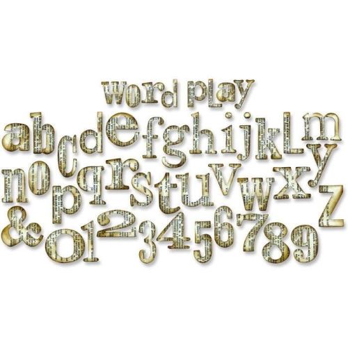 Sizzix matrice de découpe bigz xl alphabet - jeu de mot de tim holtz siz657837