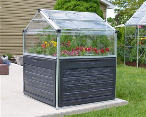 Serre de jardin carré potager 1.4m² argent Palram 701808