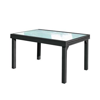 Table De Repas Extensible Verre Aluminium Gris Aiko Mobilier