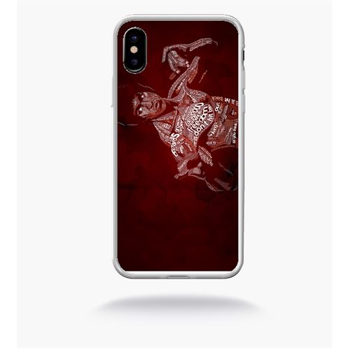 Coque bruce lee typographie compatible apple iphone x bord transparent