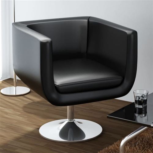 vidaXL Chaise de bar Cuir artificiel Noir