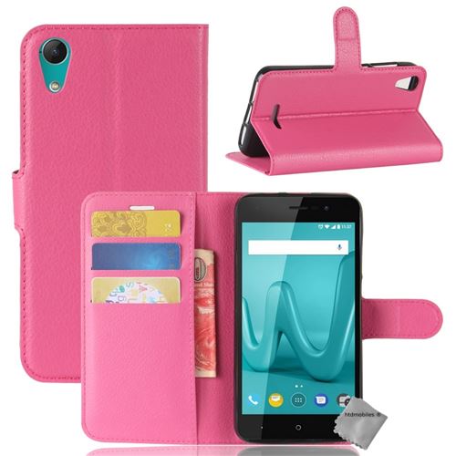 Housse etui coque pochette portefeuille pour Wiko Lenny 4 avec film ecran - ROSE