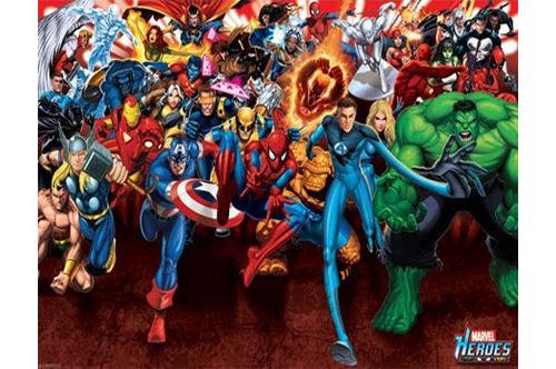 Les Héros de Marvel! Mini Poster 50 x 40 cm