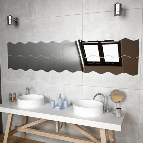 Miroir Mural Miroirs en verre Miroir Décoration pour Salon miroir Salle de Bains 4 PCS 110 x 23 cm