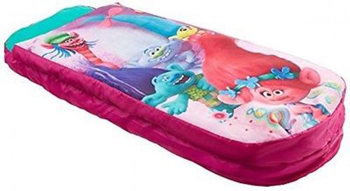 Lit enfant gonflable coloris rose motif Trolls - Dim : L 150 x P 62 x H 20 cm -PEGANE-