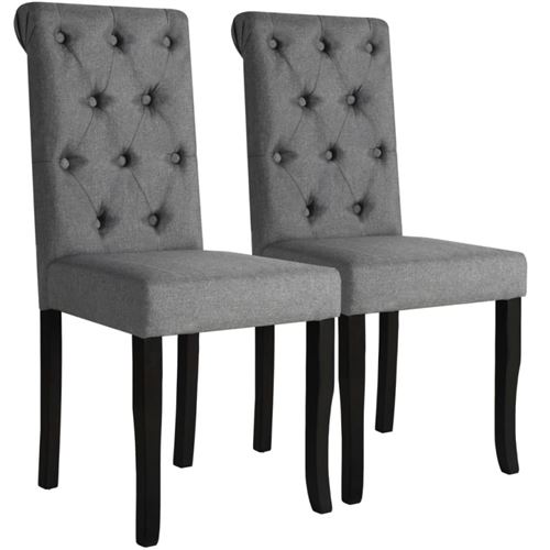vidaXL Chaise de salle à manger 2 pcs Bois massif Gris foncé