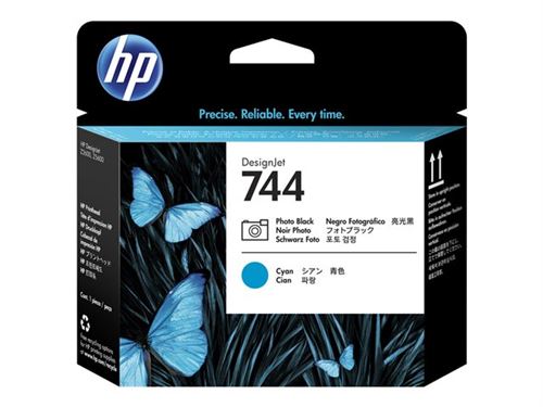 HP 744 - cyan, photo noire - tête d'impression
