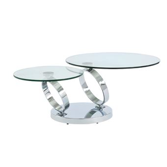 Table Basse Avec Plateaux Pivotants Joline Verre Trempe Metal