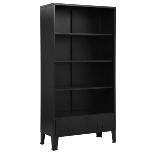 vidaXL Bibliothèque Noir 90x40x180 cm Acier