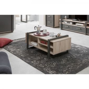 11 Sur Brooklyn Table Basse Style Industriel Decor Chene Et Gris