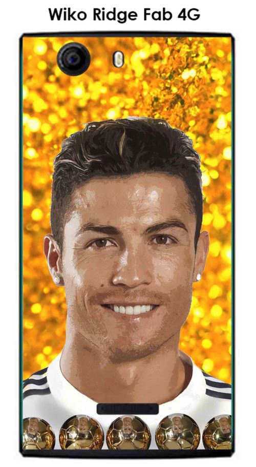 Coque TPU gel souple Wiko Ridge Fab 4G design Ronaldo fond orangé