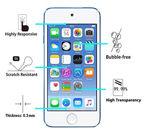 iVoler [Pack de 3] Verre Trempé iPod Touch 6G & iPod Touch 5G, Film Protection en Verre trempé écran Protecteur vitre