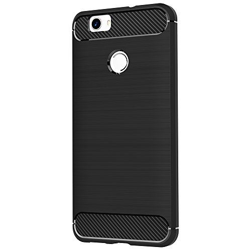 Coque Huawei Nova, AICEK Noir Silicone Coque pour Huawei Nova Housse Fibre de Carbone Etui Case (5,0 Pouces)