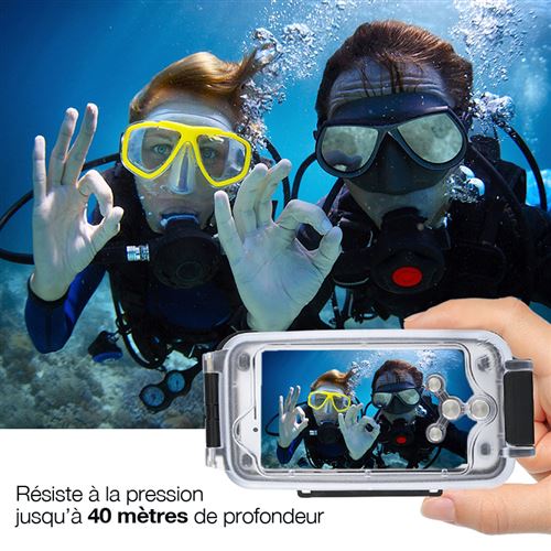 Boîte étanche Transparente Pour Plongée – 11x7x3 Cm, Corde 28,5 Cm, Mousqueton, Protection Téléphone