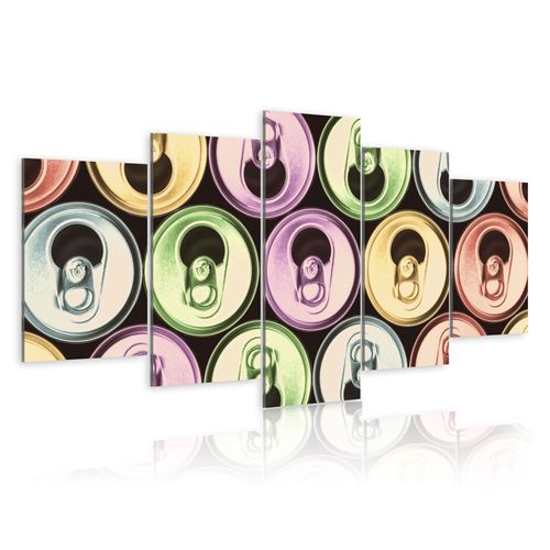 Tableau | Canettes multicolores | 100x50 | Vintage |