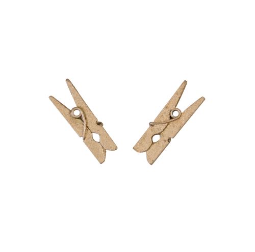 Lot de 10 Mini Pinces à Linge en Bois Coloris rose gold - 3 x 2,5 cm