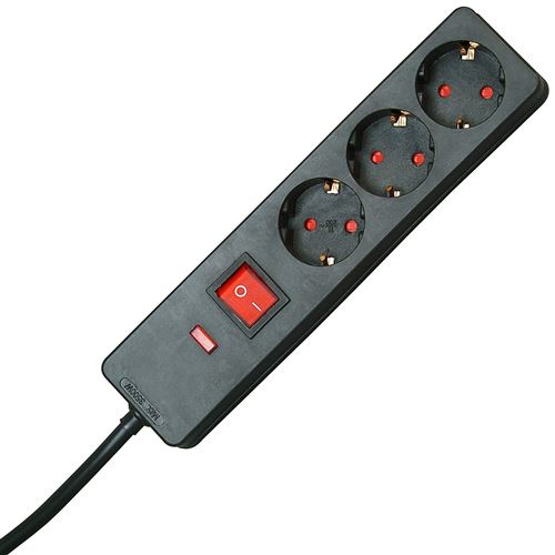 Kopp 224105019 Multiprise triple avec parasurtenseur Noir