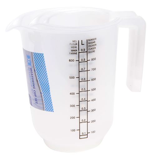 Ensemble de tasses à mesurer, 3dlg.