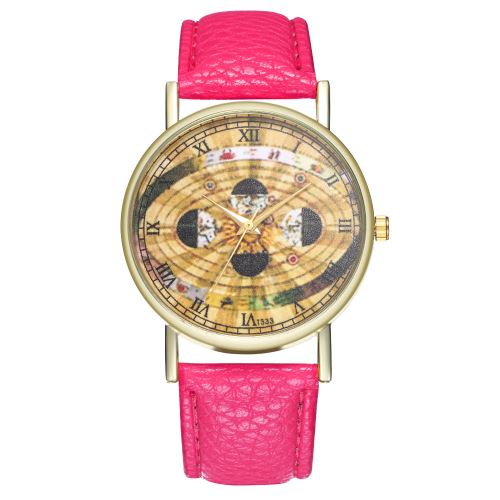 Phase de la Lune Regarder Astronomie Espace Regarder Sangle Lune Mme Montre Homme T333-ARoseCamine