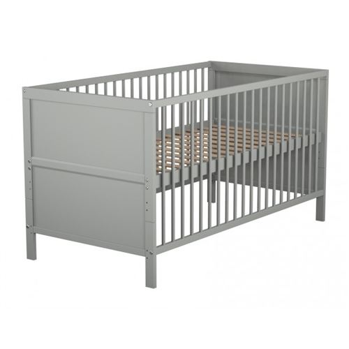 Lit bébé évolutif gris 70x140