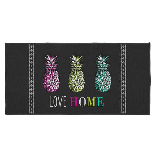 tapis deco rectangle 57 x 115 cm imprime love ananas