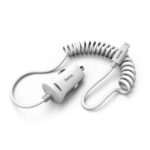 Chargeur pour voiture, Lightning, 2,4 A, blanc