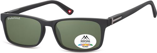 Montana lunettes de soleil unisexe rectangulaire mat noir/vert (MP25)