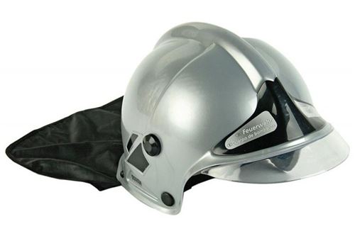 KLEIN - Casque de pompier F1 gris avec visiere escamotable et protege-nuque