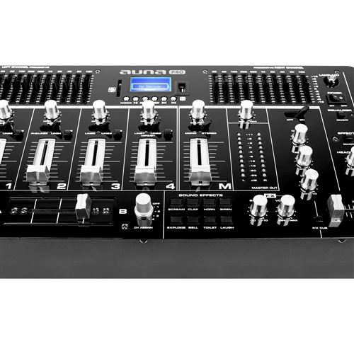 TABLE DE MIXAGE PRO DJ PA 4 PISTES BLUETOOTH USB SD CONCERT CLUBBING MICRO NOIR 