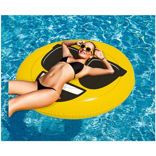 Figure gonflable visage Emoji Cool 140cm