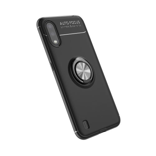 Coque en TPU avec béquille noir/argent pour votre Samsung Galaxy A01