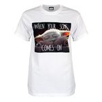 Star Wars T-Shirt Mandalorian Song Comes On Femme Blanc - Taille M