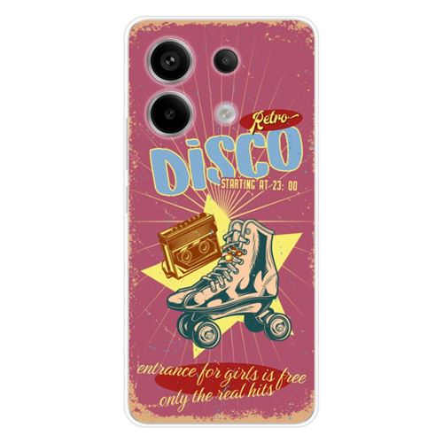 Coque en silicone imprimée compatible Xiaomi Redmi Note 13 Pro 5G Retro disco