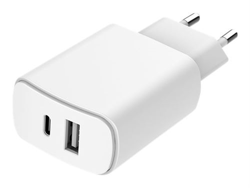 Just Green - Adaptateur secteur - 5.4 A - 2 connecteurs de sortie (USB, USB-C) - blanc