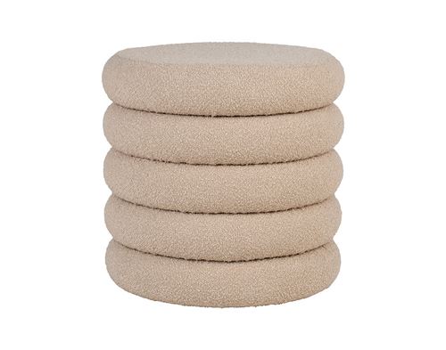 Non Communiqué Marely - Pouf - En Tissu Bouclette - Beige