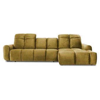 Canape angle fixe MAISON AUBERTIN 3 places en tissu jaune 195 x 294 x 80 cm - 1