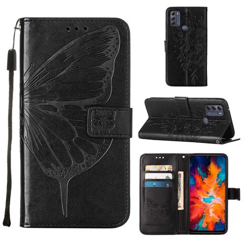 MPFRANCE Housse pour Motorola Moto G50 4G Noir [Papillon V3]