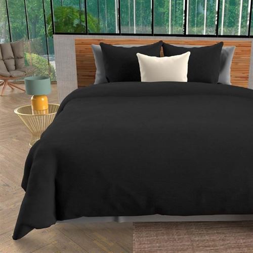 Parure Housse De Couette Bohema - 260 X 240 Cm - Noir - Soleil D'ocre
