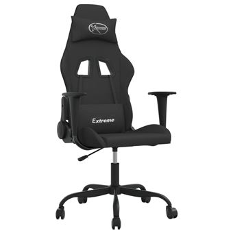 Chaise de jeu vidaXL Noir Tissu - 1
