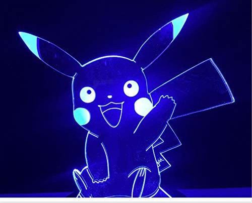 3D Illusion Lampe Pokemon Dessins Acrylique lampe Enfants Bébé