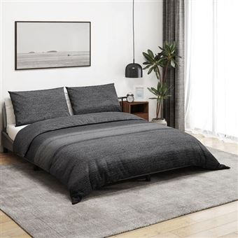 vidaXL Ensemble de housse de couette gris foncé 220x240 cm Coton136482 - 1