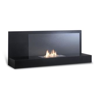Cheminée De Table Bioéthanol Noire - Foyer Sans Fumée Ni Odeur Pour Intérieur Et Extérieur - Design Moderne Et Chauffage D'ambiance