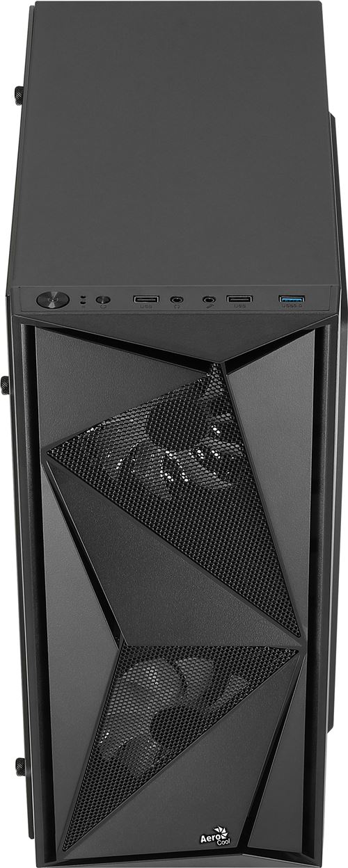 Boitier Moyen Tour ATX AeroCool Glider Tempered Glass RGB avec panneau vitré (Noir)