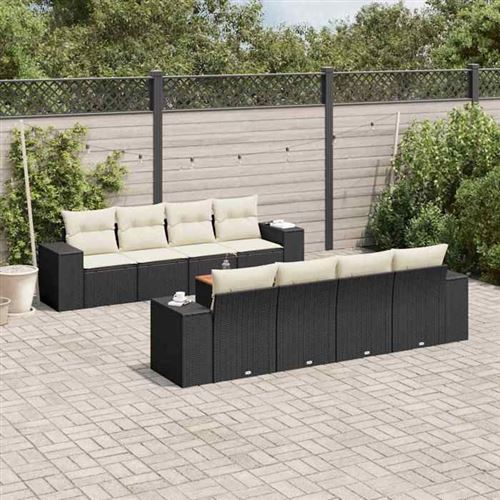 Non Communiqué Gris Vidaxl Salon De Jardin Avec Coussins 9 Pcs, Canapés Et Table De Terrasse, Ensemble De Meubles D'extérieur Patio, Moderne, 3257694